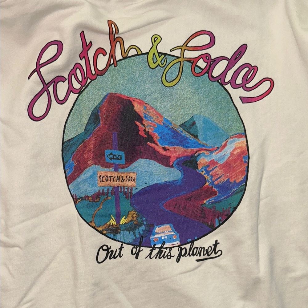 Scotch & Soda Amsterdam Graphic Hoodie Off-White XL - Picture 8 of 10